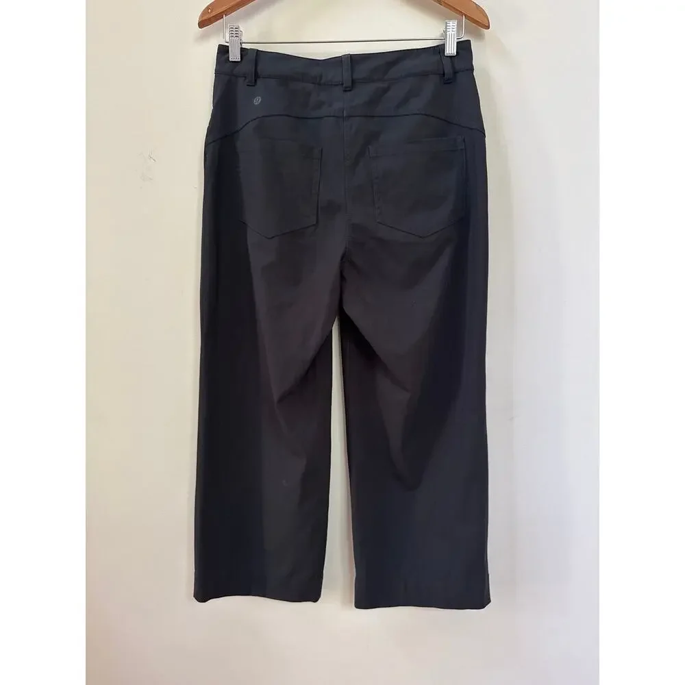 Lululemon City Sleek 5 Pocket Wide-Leg High Rise 7/8 Length Pant Black 29